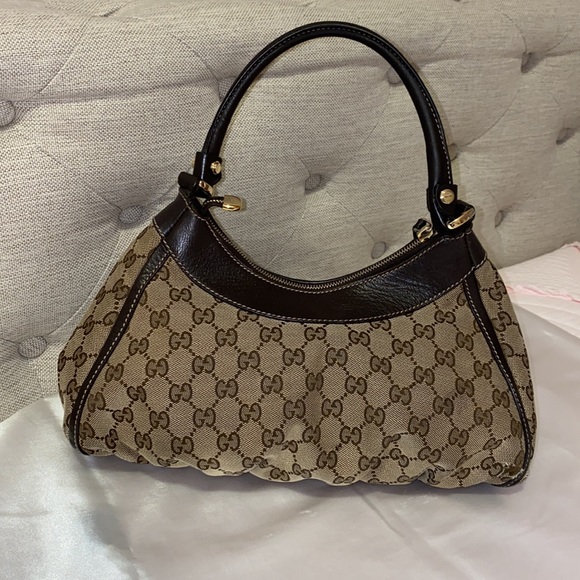 Gucci Handbag  GG Canvas Brown Leather Trim - Picture 3 of 8